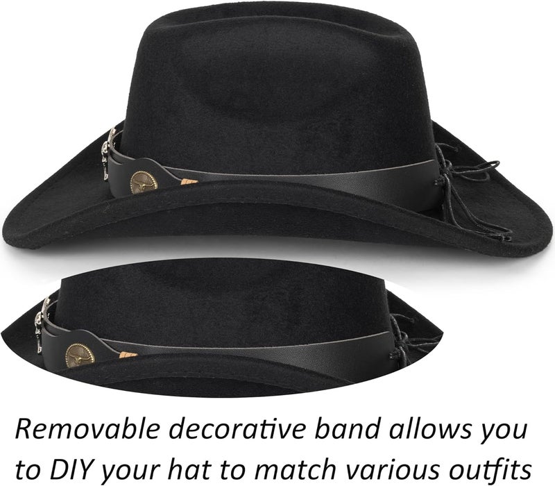 UTOWO Vintage Western Cowboy Hat for Men Outback Cowgirl Hat M/L - Image 4